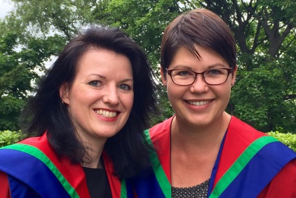 2015 School of Computing PhD graduates Dr Hannah Rudman and Dr Louise Rasmussen